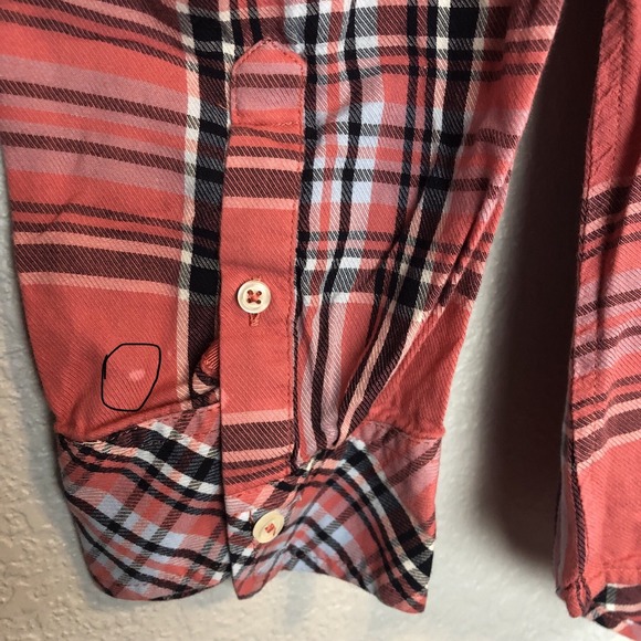 Talbots Womens Blouse XL Button Up Collared Tunic Plaid Long Sleeves Preppy - Picture 5 of 7